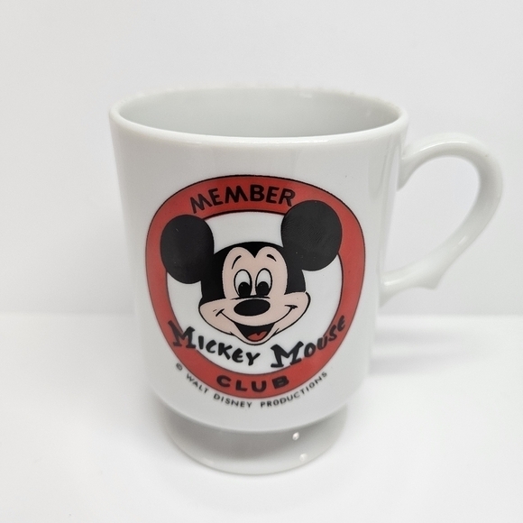 VINTAGE Mickey Mouse Club Member Footed Mug Cup Walt Disney Productions Japan - Picture 2 of 5